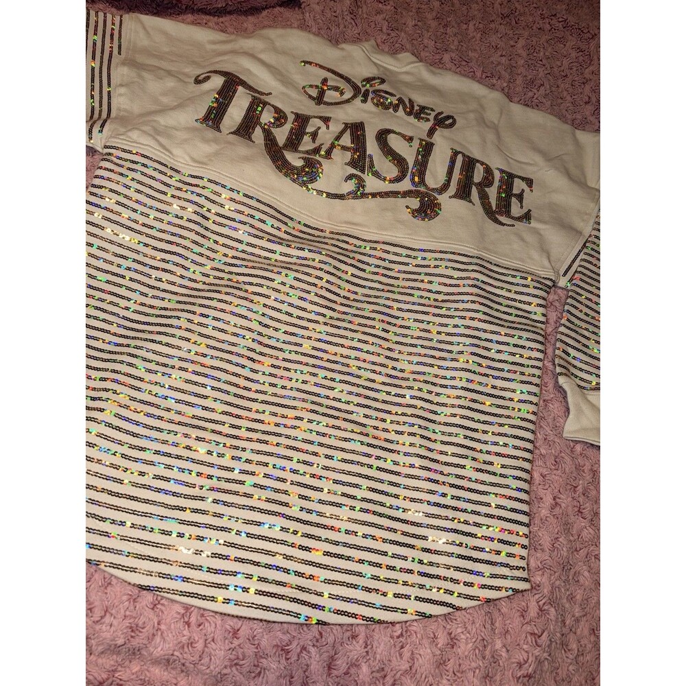Disney Cruise Line Treasure Sequin Cream Off White Spirit Jersey XS Cream